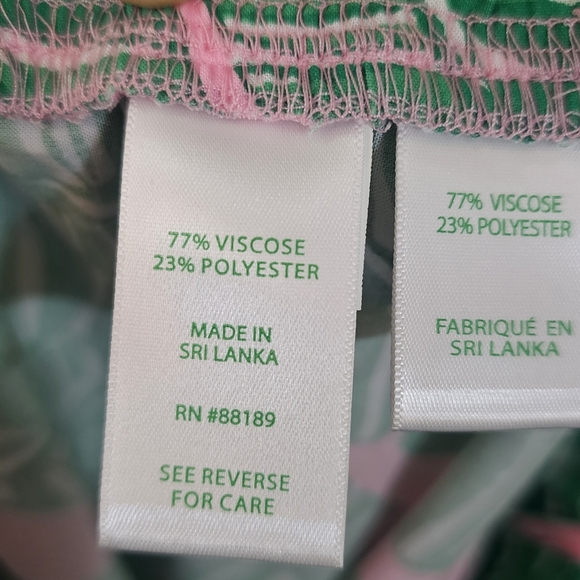 Lilly Pulitzer Green and Pink Wide Leg Pants Size Large - Picture 8 of 9
